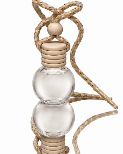 Decorative light bulb with wooden top and rope on a light background