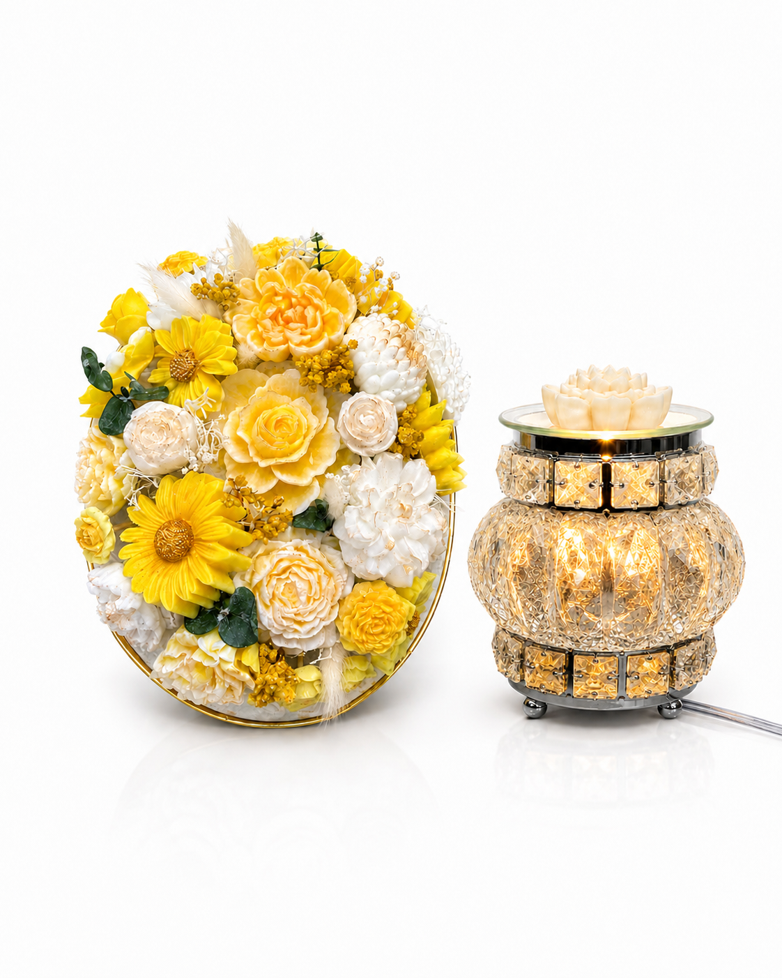 Luxury Wax Melt Bouquet & Crystal Warmer Set