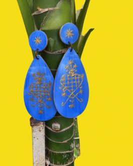Jokreyasyon - Blue Zili earrings