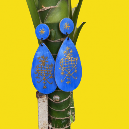 Jokreyasyon - Blue Zili earrings